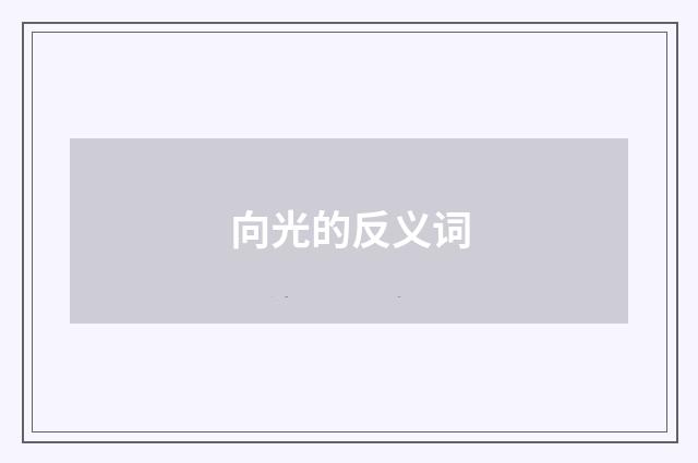 向光的反义词