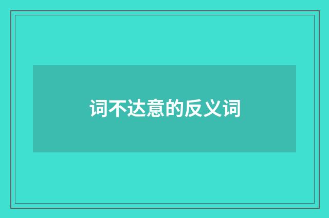 词不达意的反义词