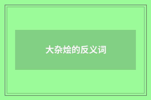 大杂烩的反义词