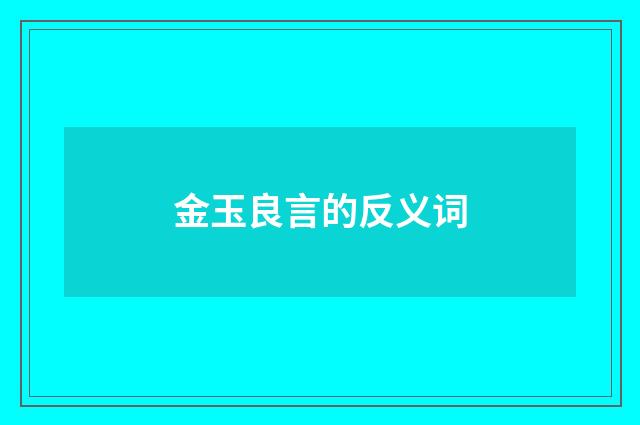 金玉良言的反义词