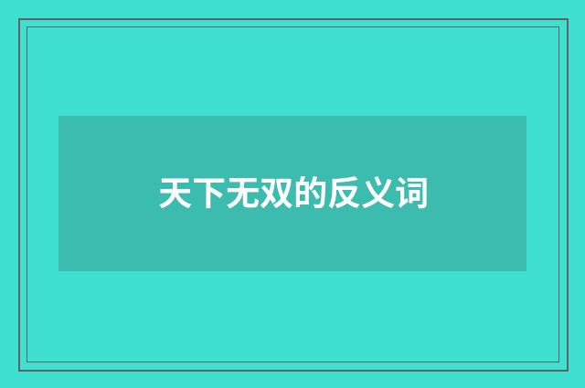 天下无双的反义词