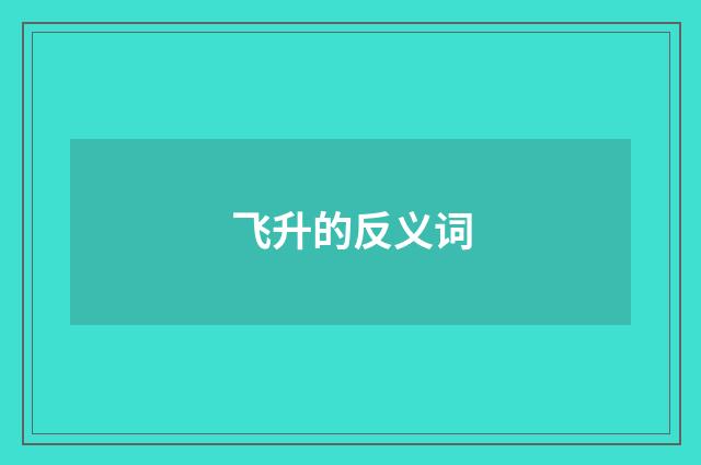 飞升的反义词