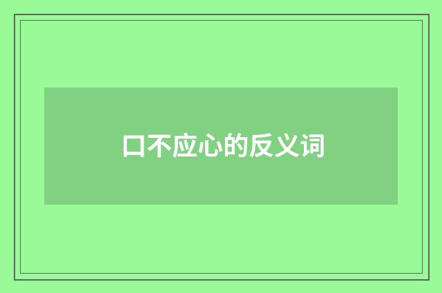 口不应心的反义词