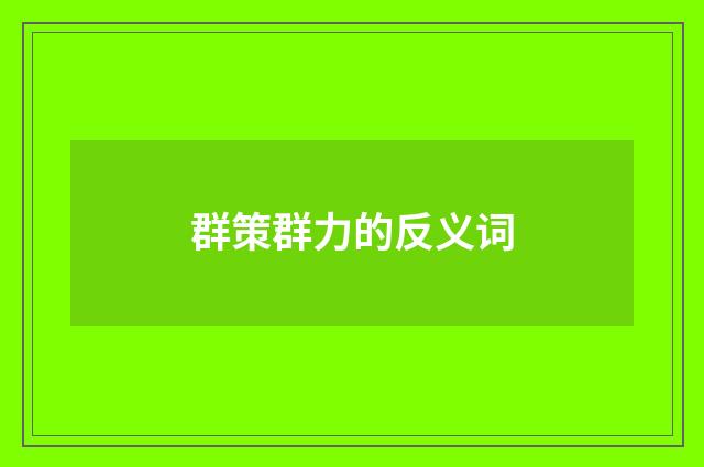 群策群力的反义词