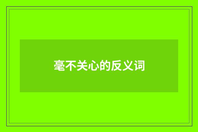 毫不关心的反义词