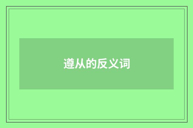 遵从的反义词