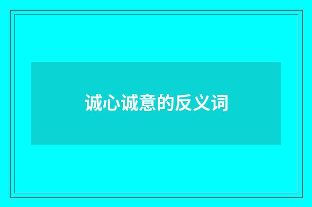 诚心诚意的反义词