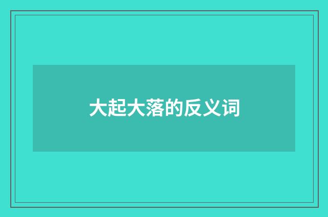大起大落的反义词