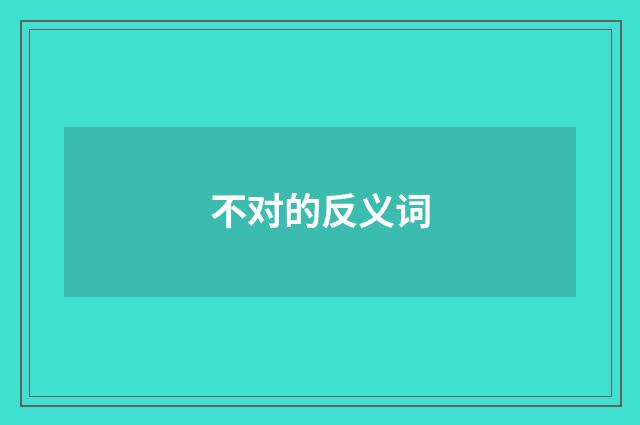 不对的反义词
