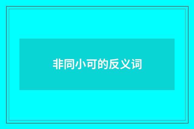 非同小可的反义词