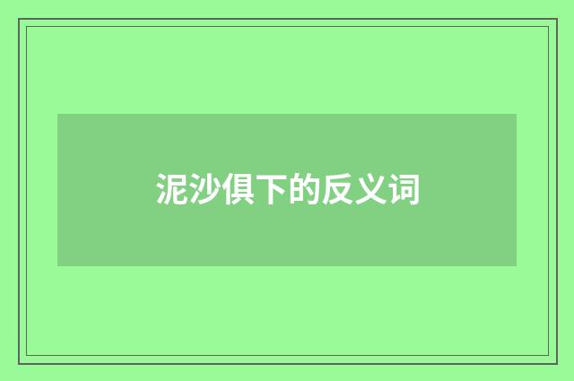 泥沙俱下的反义词