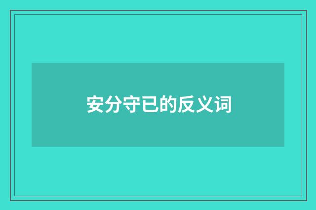 安分守已的反义词