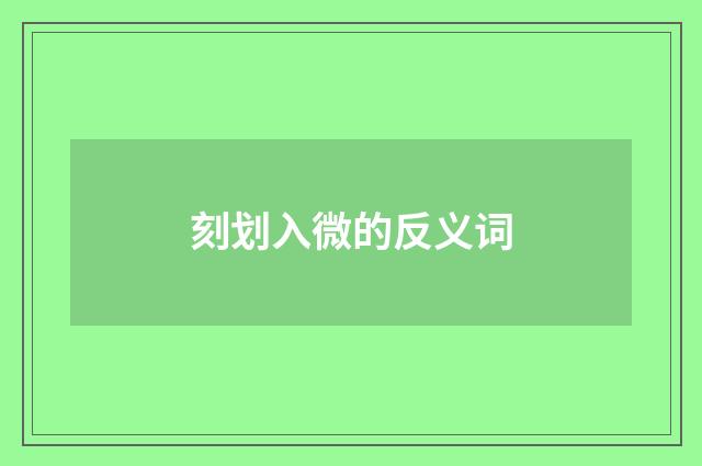 刻划入微的反义词