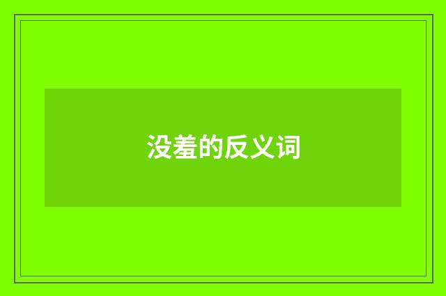 没羞的反义词
