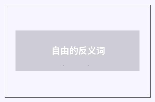 自由的反义词