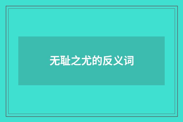 无耻之尤的反义词