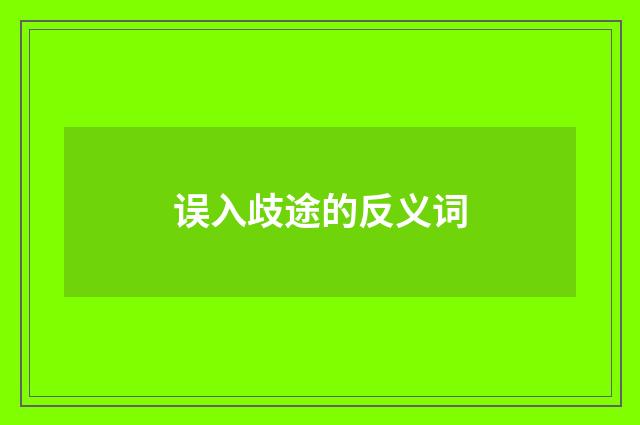 误入歧途的反义词