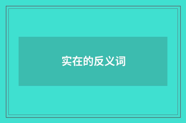 实在的反义词