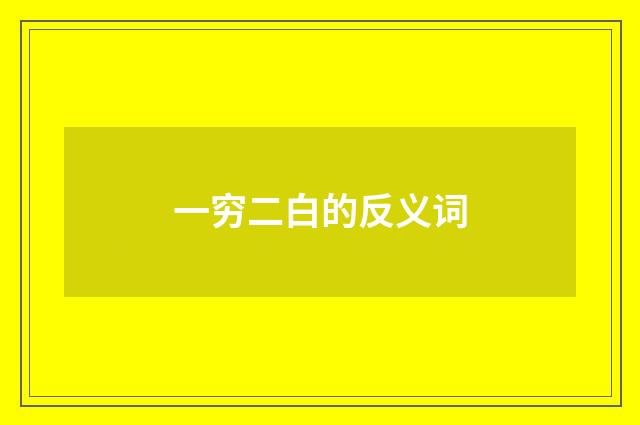一穷二白的反义词