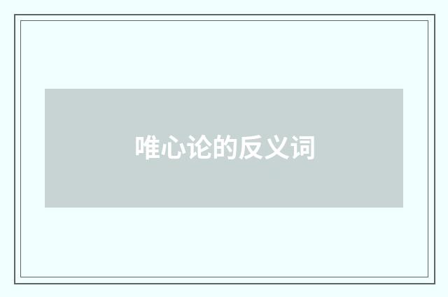 唯心论的反义词