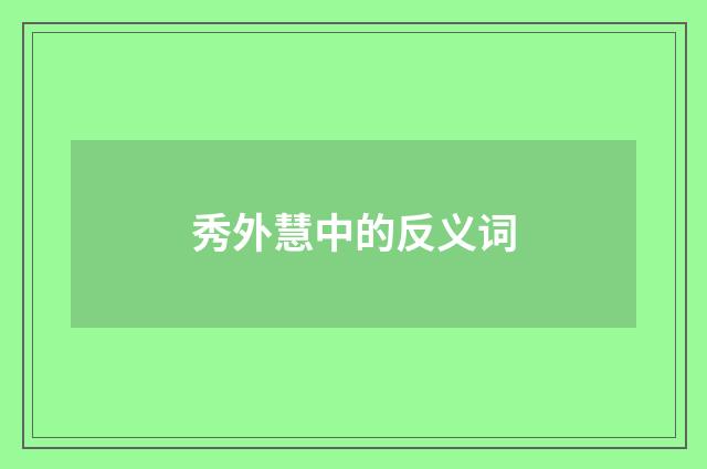 秀外慧中的反义词