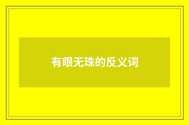 有眼无珠的反义词