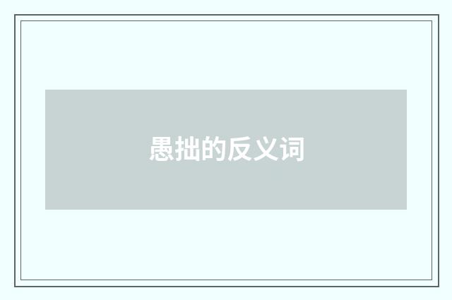 愚拙的反义词