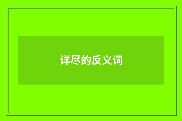 详尽的反义词