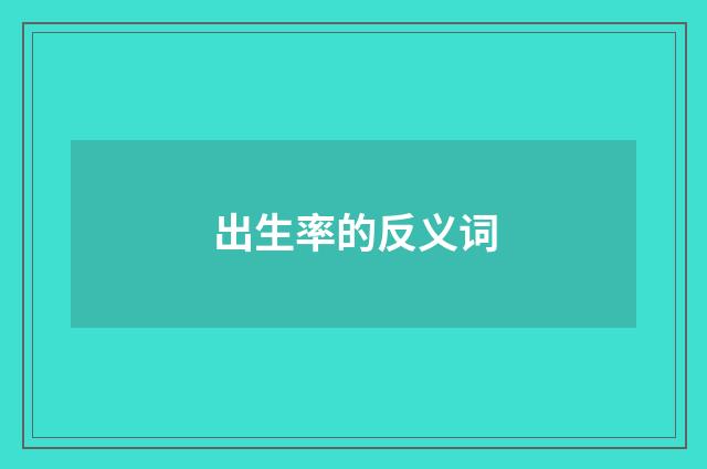 出生率的反义词