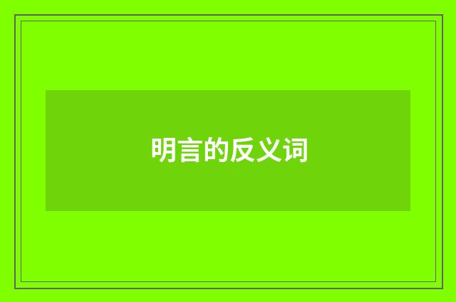 明言的反义词