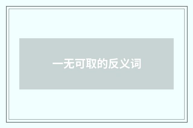 一无可取的反义词