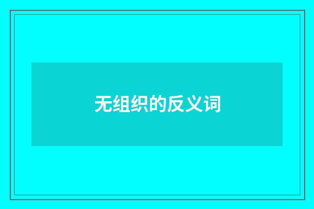 无组织的反义词