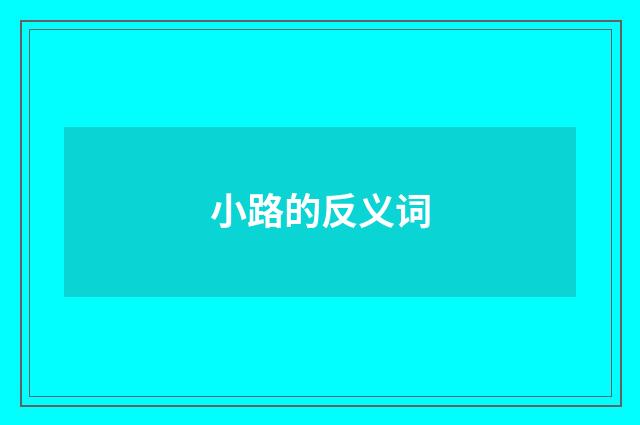小路的反义词