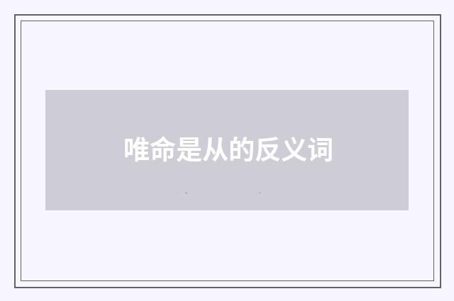 唯命是从的反义词