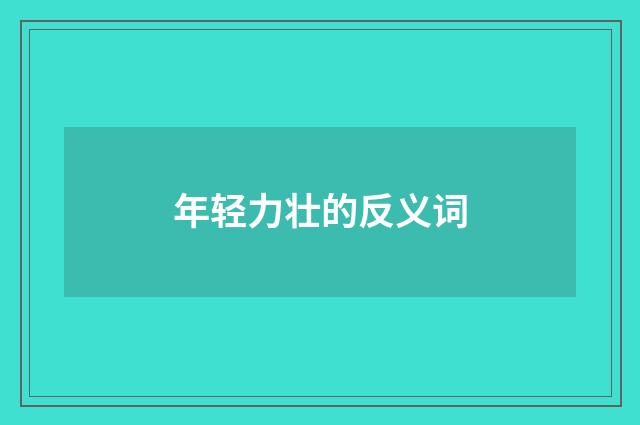 年轻力壮的反义词